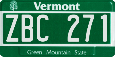 VT license plate ZBC271