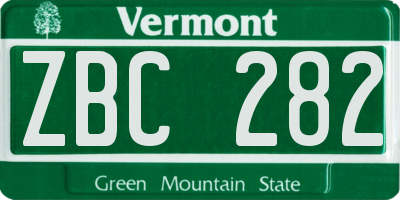 VT license plate ZBC282
