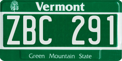 VT license plate ZBC291