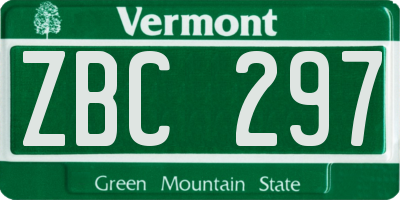 VT license plate ZBC297