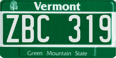 VT license plate ZBC319