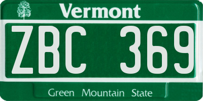 VT license plate ZBC369
