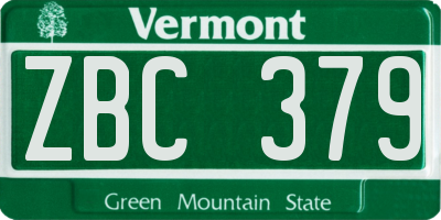 VT license plate ZBC379