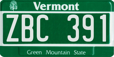 VT license plate ZBC391