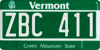 VT license plate ZBC411