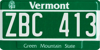 VT license plate ZBC413