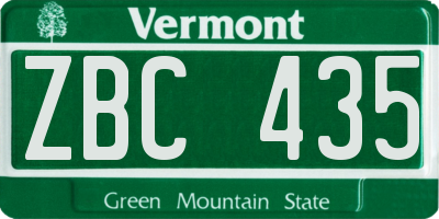 VT license plate ZBC435