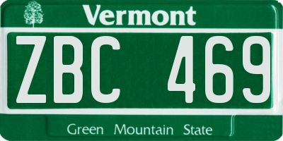VT license plate ZBC469
