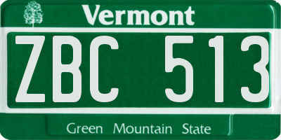 VT license plate ZBC513