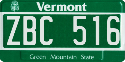 VT license plate ZBC516