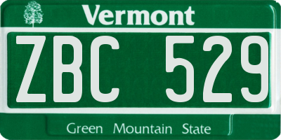 VT license plate ZBC529