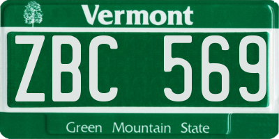 VT license plate ZBC569