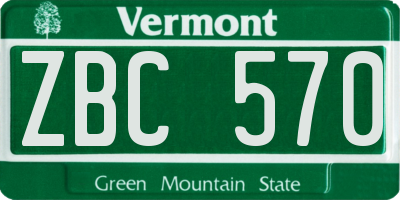 VT license plate ZBC570