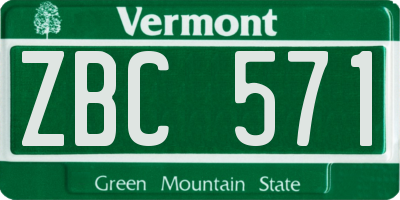 VT license plate ZBC571