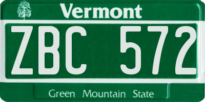 VT license plate ZBC572