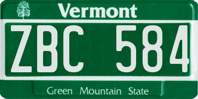 VT license plate ZBC584