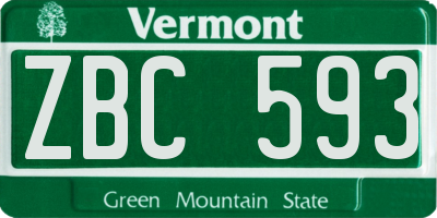 VT license plate ZBC593