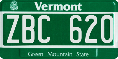 VT license plate ZBC620