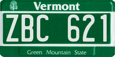VT license plate ZBC621