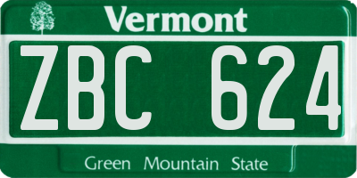 VT license plate ZBC624