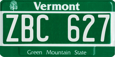 VT license plate ZBC627