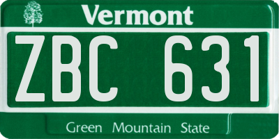 VT license plate ZBC631