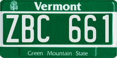 VT license plate ZBC661