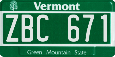 VT license plate ZBC671