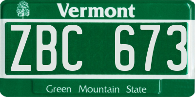 VT license plate ZBC673
