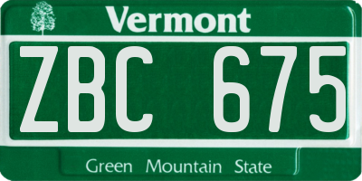 VT license plate ZBC675