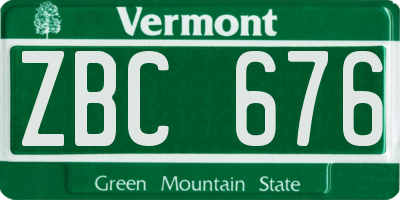 VT license plate ZBC676