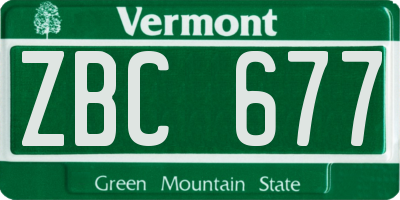 VT license plate ZBC677