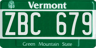 VT license plate ZBC679