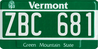 VT license plate ZBC681