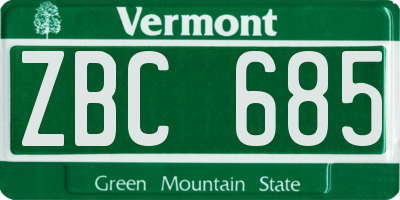VT license plate ZBC685