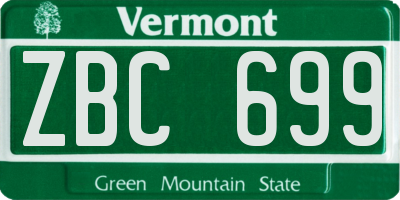VT license plate ZBC699