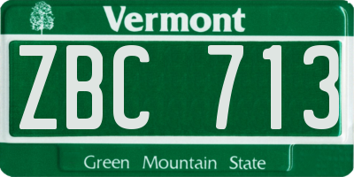 VT license plate ZBC713