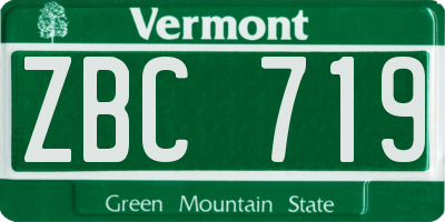 VT license plate ZBC719