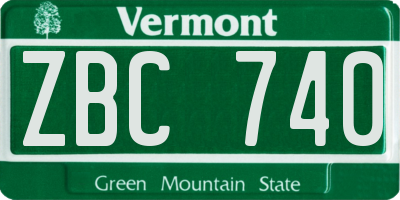 VT license plate ZBC740