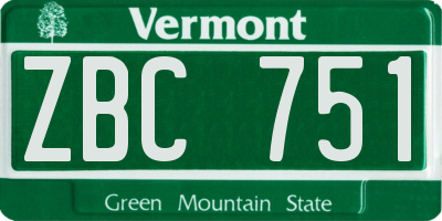 VT license plate ZBC751