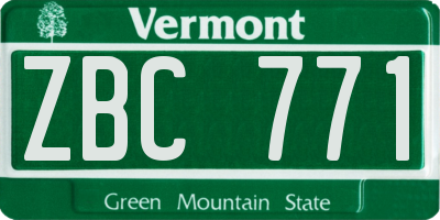 VT license plate ZBC771
