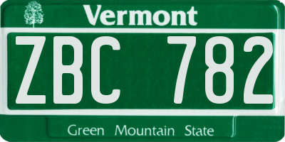 VT license plate ZBC782