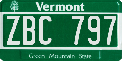 VT license plate ZBC797
