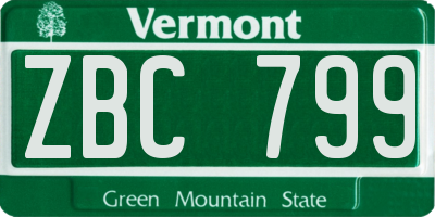 VT license plate ZBC799