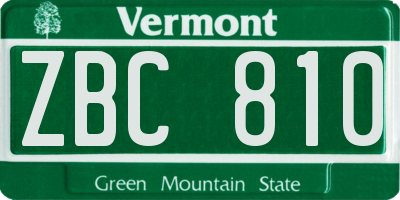 VT license plate ZBC810
