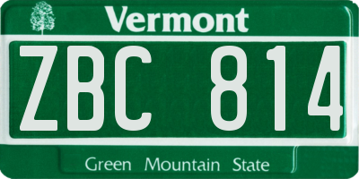 VT license plate ZBC814