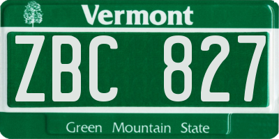 VT license plate ZBC827