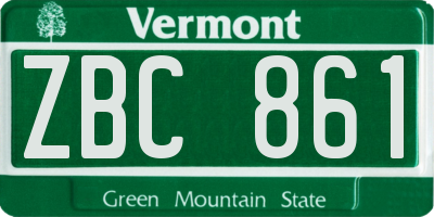 VT license plate ZBC861