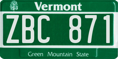 VT license plate ZBC871