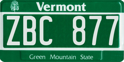 VT license plate ZBC877